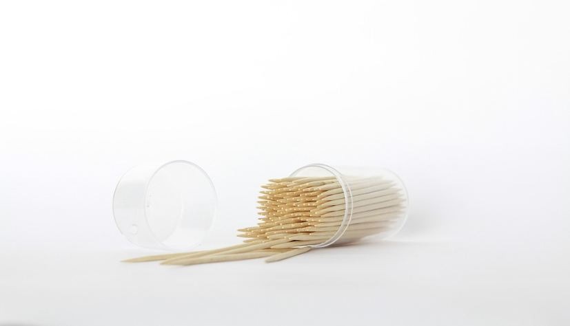 A box of a toothpick on a white table