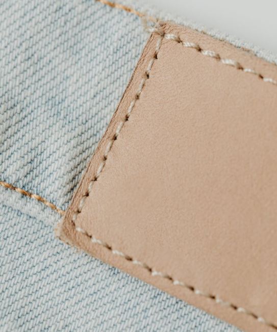 a close up shot of a straight stitch on denim pants