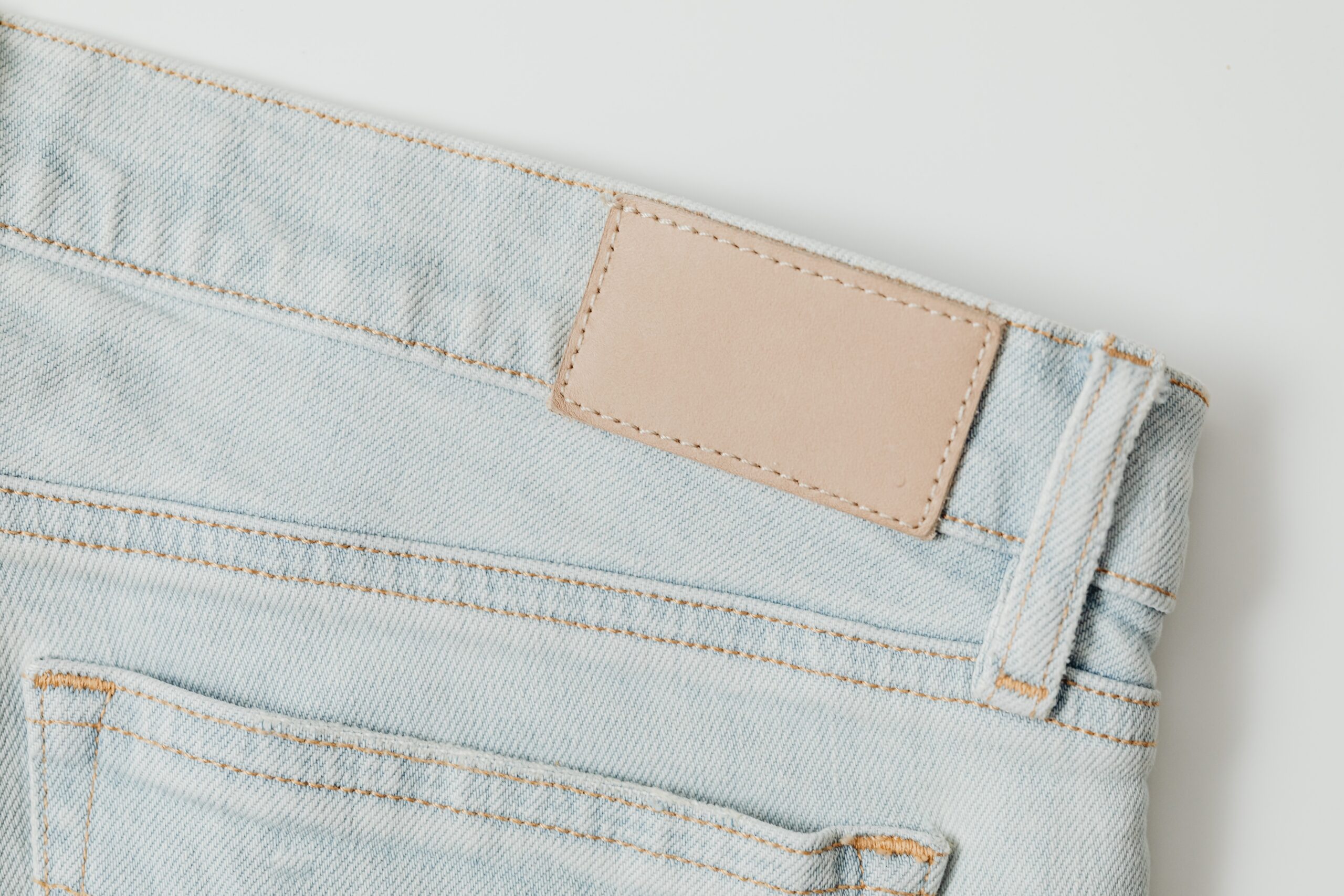 Close-up photograph of denim jeans