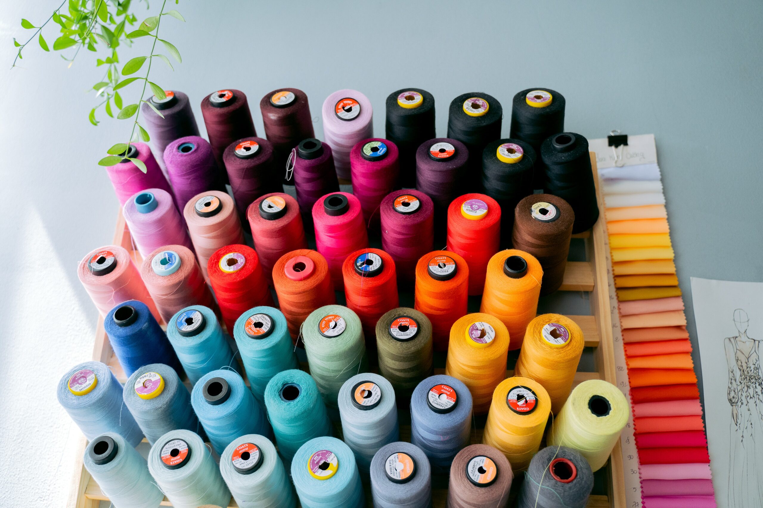 Colorful thread rolls